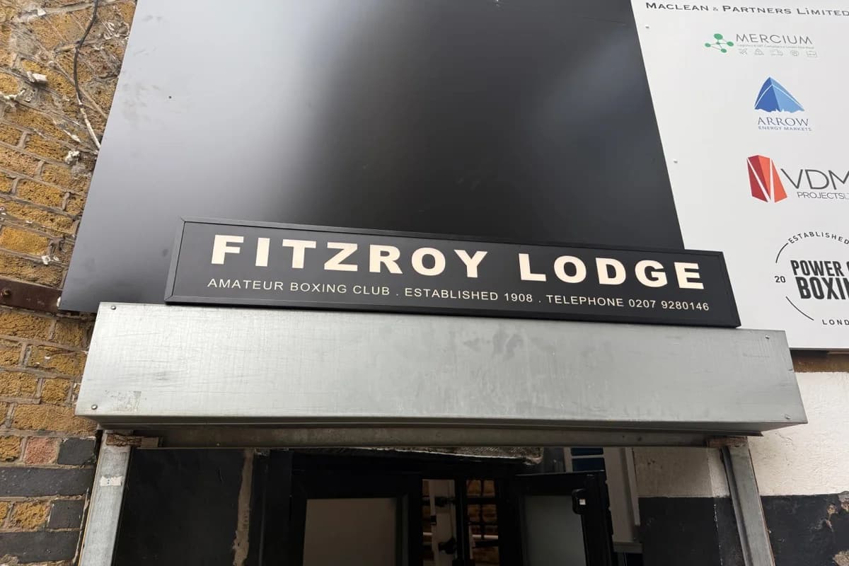 Fitzroy Boxing gym lightbox with rear-illuminated signage