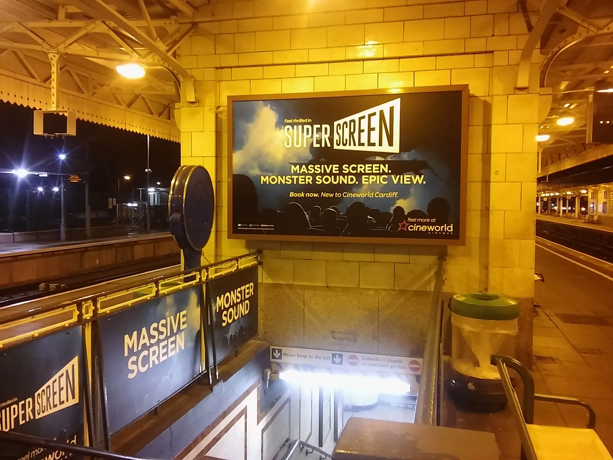 London train station flex frame billboard PVC banner solution by CVB Technical Solutions