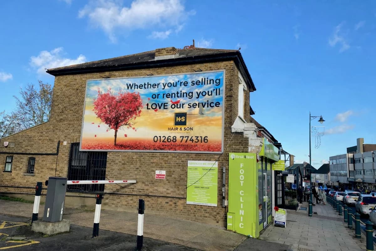 Rayleigh 48 sheet wall mounted billboard with traditional paper and paste