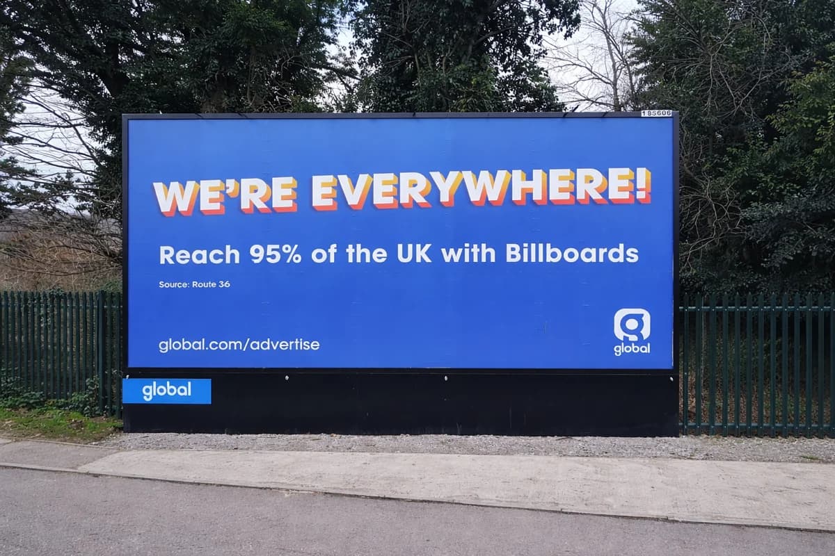 St Albans free standing 48 sheet billboard with traditional paper and paste
